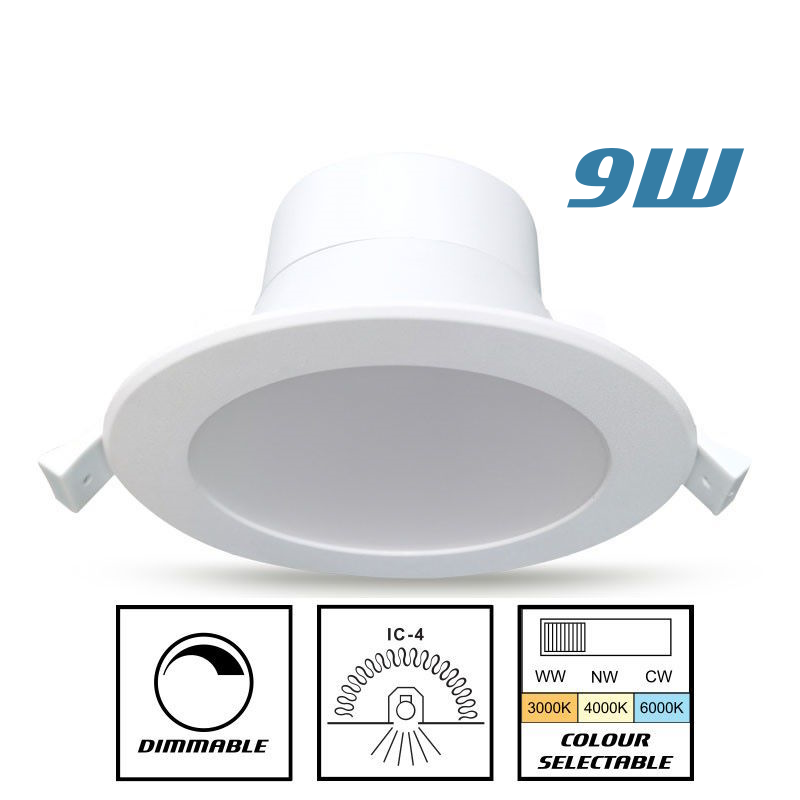 9w LED Downlight Flush Face 90mm Cutout Tri Colour Nexus
