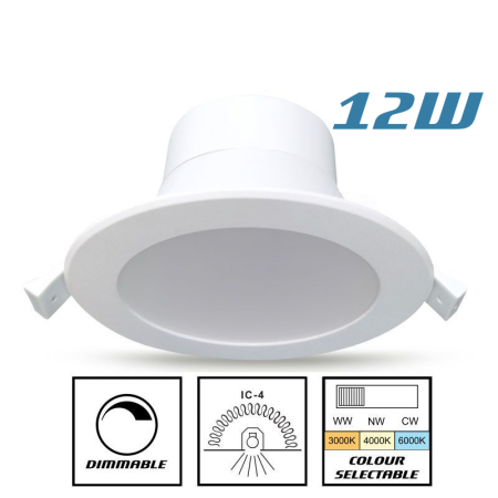 12w LED Downlight Flush Face 110mm Cutout Tri Colour Nexus