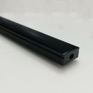 BBU1807 LED Aluminium Profile Surface Mount Black with Black Diffuser 2M