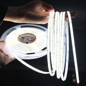 10m 24V Long Run Led COB Dotless Strip, 384 led/meter, 3.1cm cut, 3M 9448a Double sided tape, 10w/m, 100lm/w, CRI: >90, Cool White 6000K, 10m roll