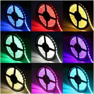 24v RGB Colour Changing Led Strip, 60 led/meter, ip20, 10mm wide, 5m roll, 14w/m max, 5cm cut, RGB