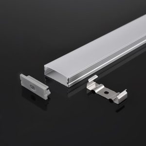 SWU1807 LED Aluminium Profile Surface Mount Silver with White Diffuser 2M